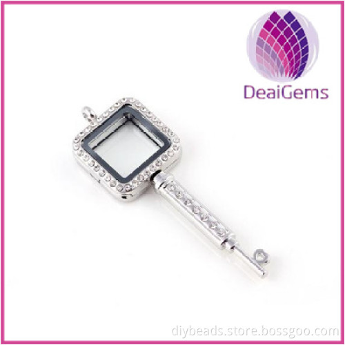 Hotsale high quality the key-shape floating locket for diy necklace